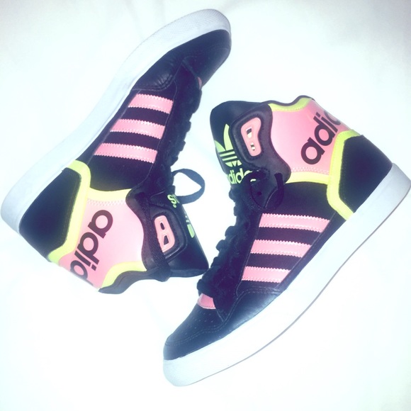 yellow adidas high tops